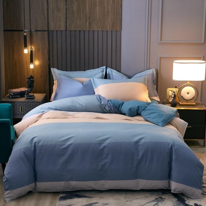 Abstract Geometric Bedding Set Queen Size Geometry Rectangle Square Cotton Duvet Cover Pink Purple Comforter Cover for Boys Girl