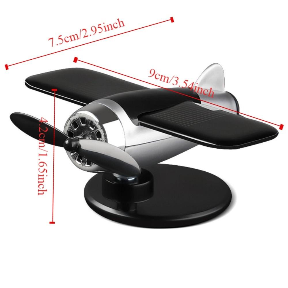 360° Rotary Car Solar Airplane Ornaments Mini Solar Powered Aircraft Ornaments  Dashboard Ornament