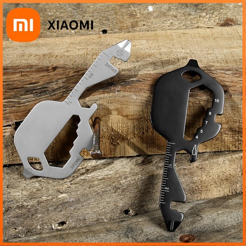 Xiaomi Stainless Steel Key Shaped Multitool Keychain Mini Multifunctional Screwdriver Bottle Opener Slotted Keychain Pocket Repair Tool