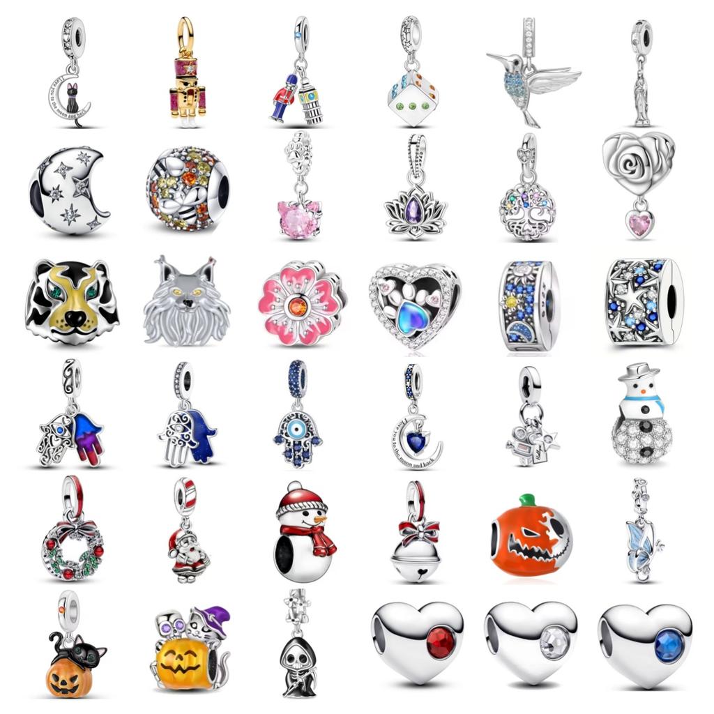Charm Bead Component Bead Component Copper Metal Christmas Halloween Luminous pumpkin black cat Pendant Bead Component Bracelet High Quality Fine