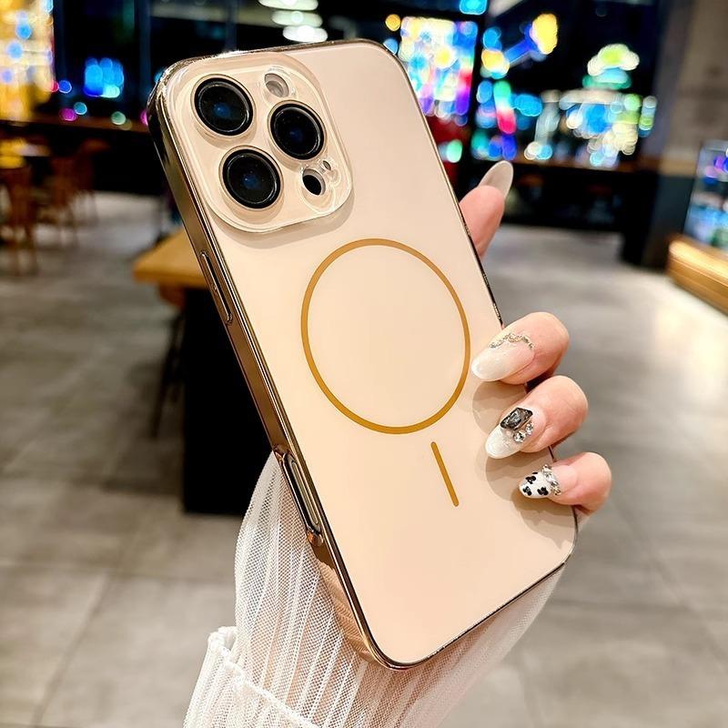 Fine Magnetic Suction Ring Suitable for IPhone16promax Mobile Phone Case with Lens Film Apple Full Inclusive Anti Fall Electroplating