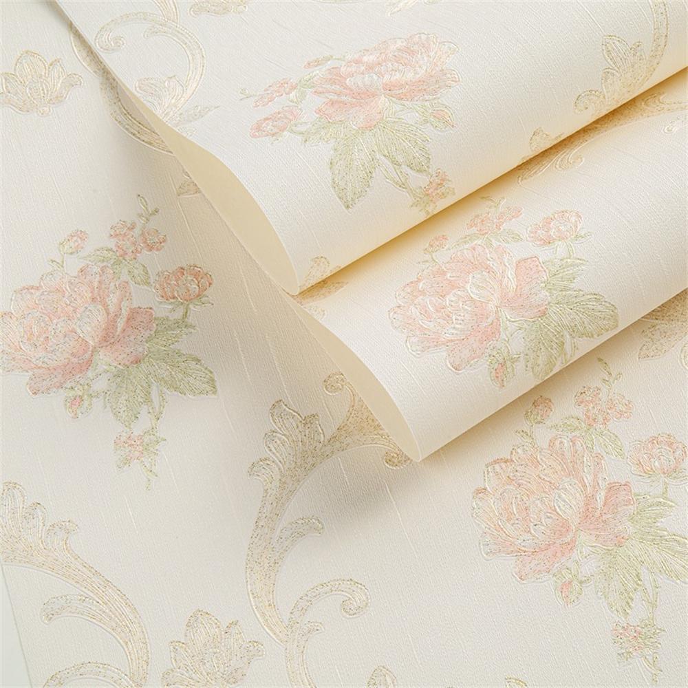 3D Stereo Pink Floral Wallpaper for Bedroom Hotel Guesthouse Pvc Waterproof Living Room Wall Decor Paper Luxury