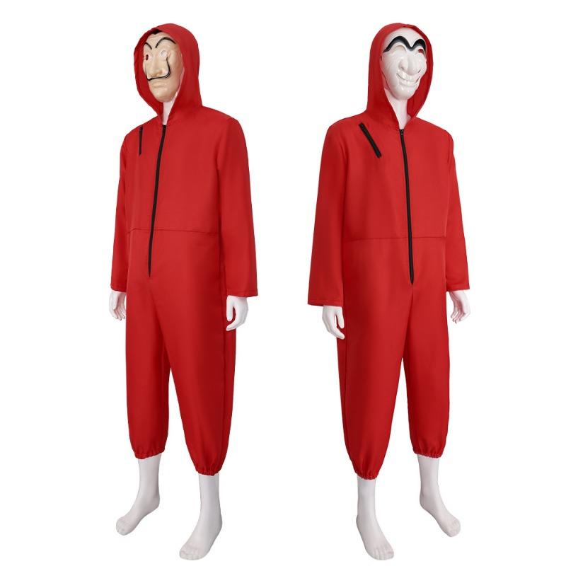 Banknote House 5 Onesie Costume Halloween Dali Adult Child Cosplay Mask