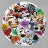 50 Grotesque Teacup Halloween Horror Transparent Stickers: Waterproof PET Stickers for DIY, Refrigerator, Car, or Phone Decor.