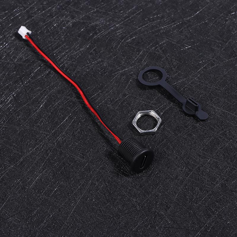 1PC TYPE-C USB Connector 2/4 Pins With 15cm Wire Waterproof Female Seat With PH2.0 Terminal Nut Lock Plate Waterproof USB Socket