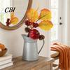 Pumpkin And Berry Centerpiece Autumn Flower Bouquet, Artificial Fall Floral Picks with Maple Leaves Pumpkins Orange Yellow Berries Pine Cones