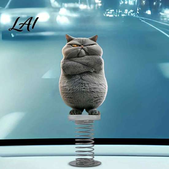 Fun Swaying Figures for Bicycle Handlebars Cute Cat/Dog Car Dashboard Ornaments 2D Flat Acrylic Decorations Decorative Animal Figurines with