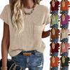Women's Fashion Casual Loose Covered Sleeve Round Neck Knit Top