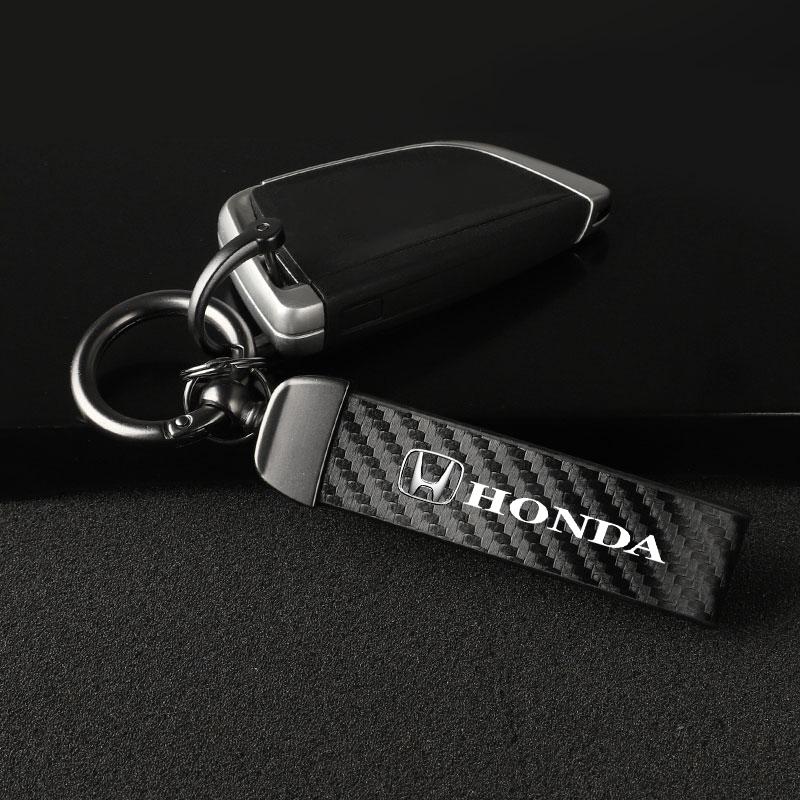 Honda Calfskin Car Keychain Zinc Alloy Auto Keyring Accessories For Honda civic accord fit jazz pilot CRV odyssey passport city OC3