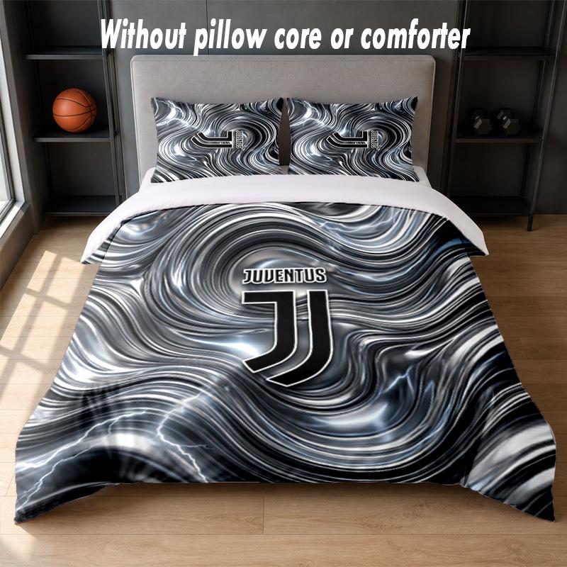 Set Biancheria da Letto Juventus FC Design 1 Copripiumino + 2 Federe Morbido Traspirante Biancheria da Letto per la Casa