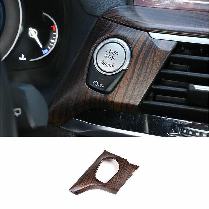 Pine Wood Grain Ignition Switch Start Button Frame Trim For BMW X3 X4 2018-