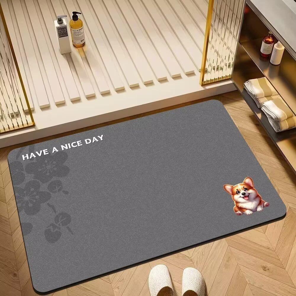 Simple Printing Bathroom Thickening Mat Bath Non-slip Carpets In Wash Basin Bathtub Side Floor Rug Shower Room Doormat Memory Foam 3D Pad
