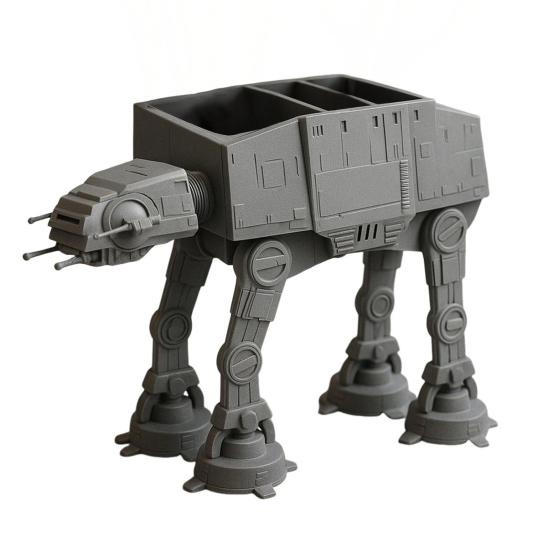 

Настольный органайзер AT-AT Подставка для ручек и карандашей Органайзер для рабочего стола Декоративная коробка для хранения Подарок для любителей научной фантастики серый