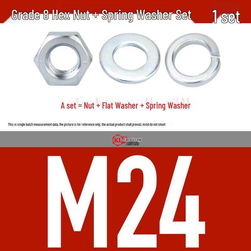 Galvanized Hex Nuts, Flat Washers, Spring Washers in M2-M48, Blue and White Zinc Coated