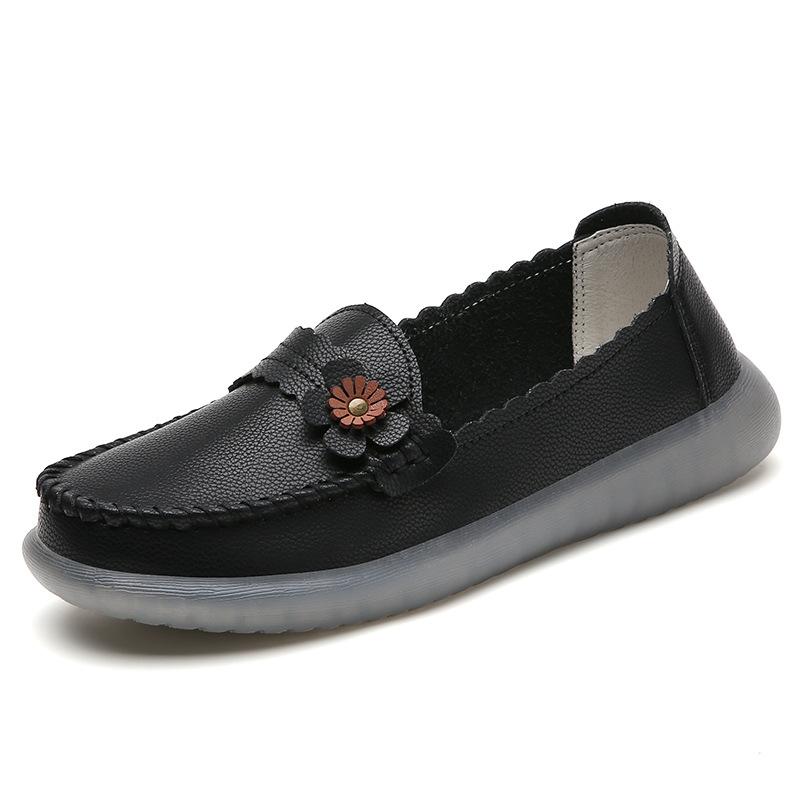 

Новые весенние одинарные туфли на плоской подошве для женщин, универсальные туфли-бобы, желейная подошва, маленькие белые туфли 41