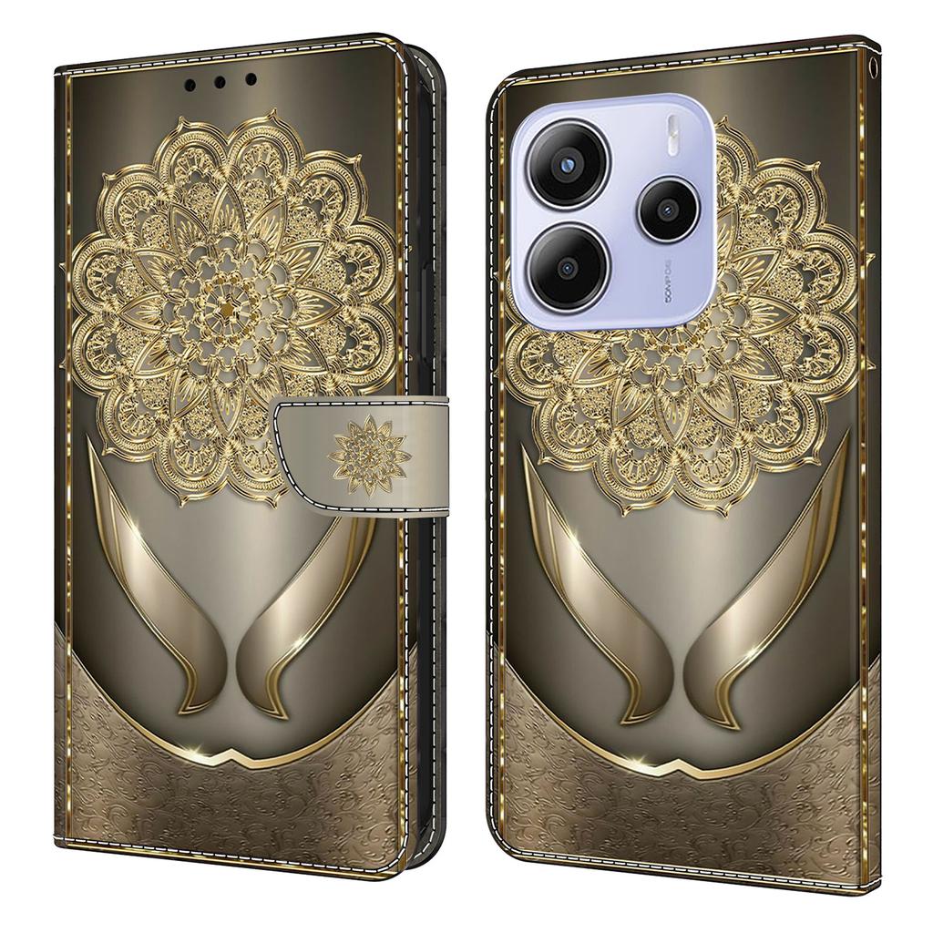 For Xiaomi Redmi Note 14 4G (164.84mm) Wallet Case Pattern Printing PU Leather Flip Stand Phone Cover