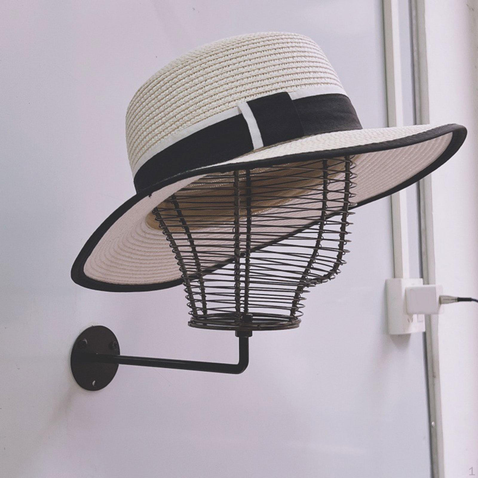 

Wall Mount Mannequin Head Hat Display Rack Multipurpose Holder Wig Model for Hairpieces