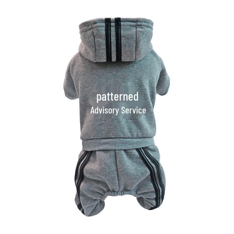 Kapuzenpullover mit vier Beinen für Hunde & Katzen mit mehrfarbigen Knöpfen - Herbst-/Winter-Haustierbekleidung.