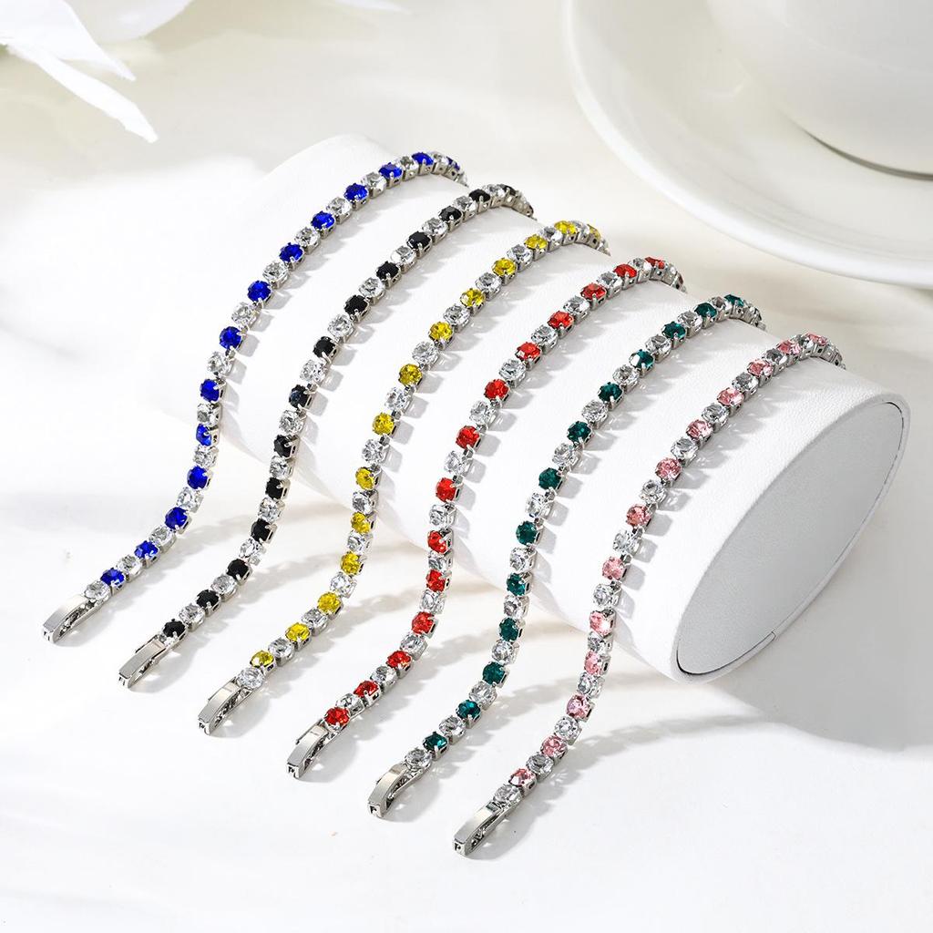 European-American Two-Tone Zircon Tennis Bracelet: 4mm High-End Light Luxury Fashion for Women