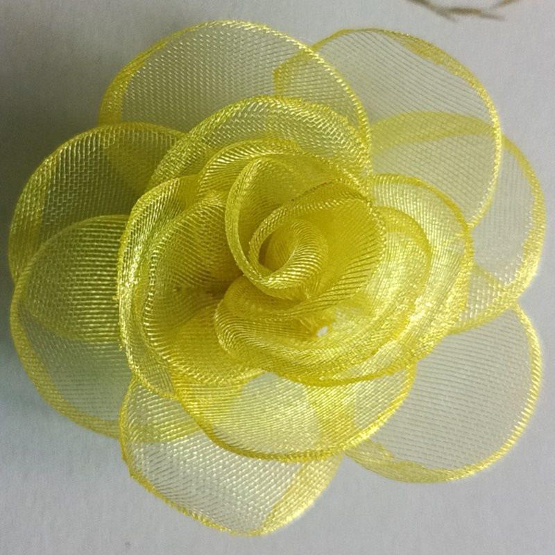 Korean Style 15-Piece Gauze Snow Fabric Flowers for DIY Clothing, Hair Clips, Jewelry Accessories