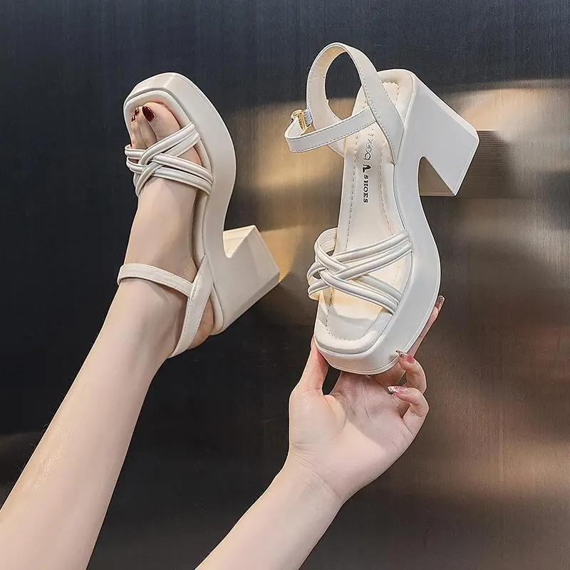 

Summer Casual Waterproof Platform Women s Sandals Increased Heel Platform Wedges Roman Loafers for Women 39EU/CN40 бежевий