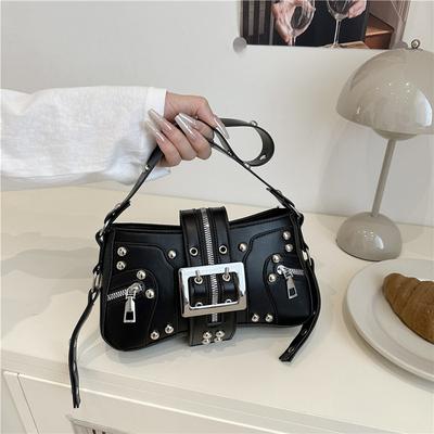New Retro Handbag Niche Design Spice Girl Shoulder Commuter Oblique Span Locomotive Bag Autumn New