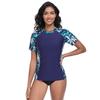 CHARMLEAKS Womens Rash Vest Short Sleeve UPF 50+ Lightweight Quick Dry Swim Shirt (No Bottom)