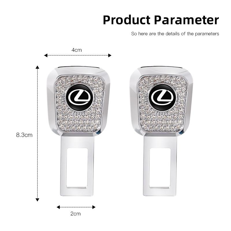 Car Safety Seatbelt Extender Diamond Inlay Metal Buckle Extender For Lexus F SPORT ES RX NX LS UX LM LX GX LC RZ IS CT GS RC HS