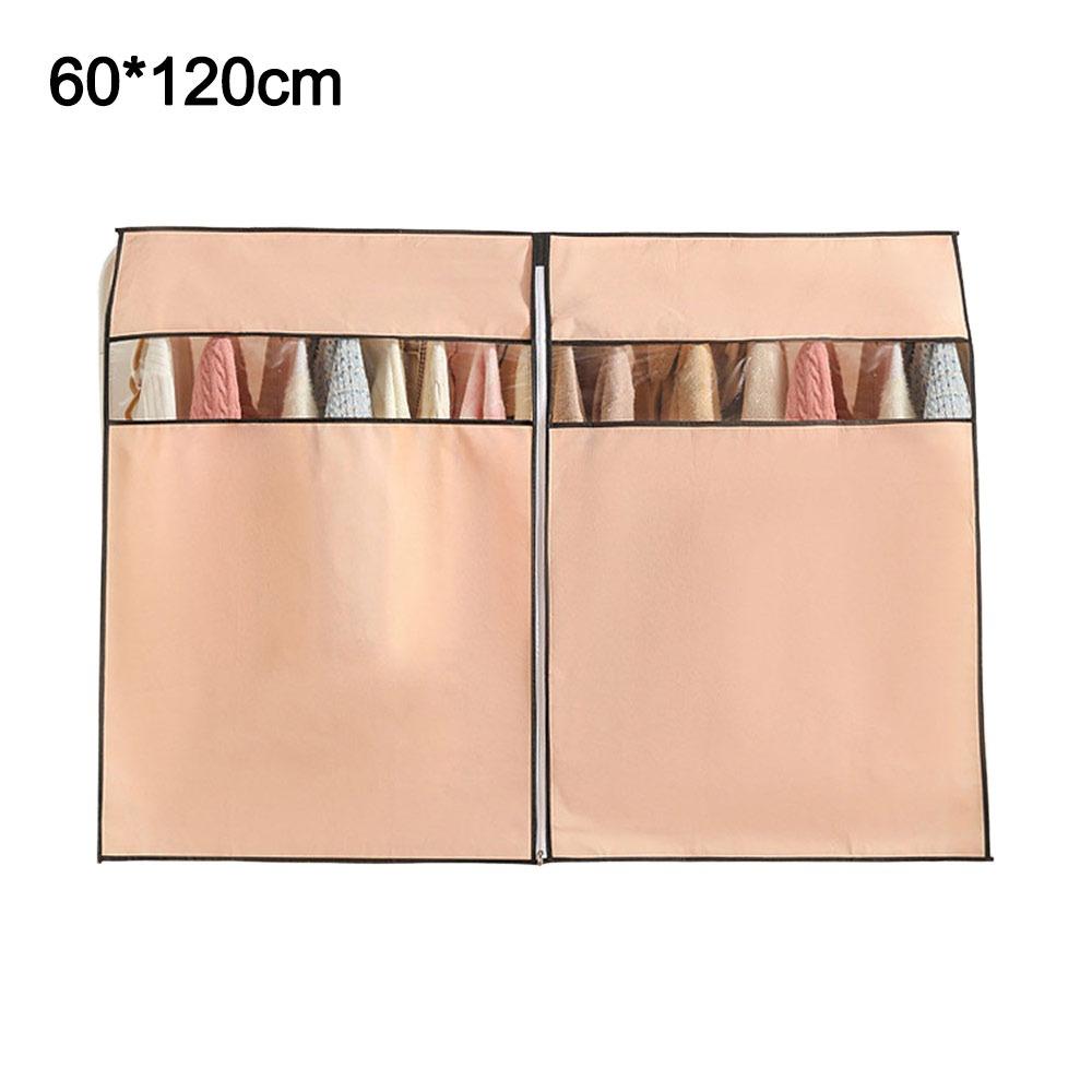 Non-woven Zipper Clothes Dust Cover Thickened Dustproof Floor-standing Coat Hanger Cover Large Capacity Waterproof