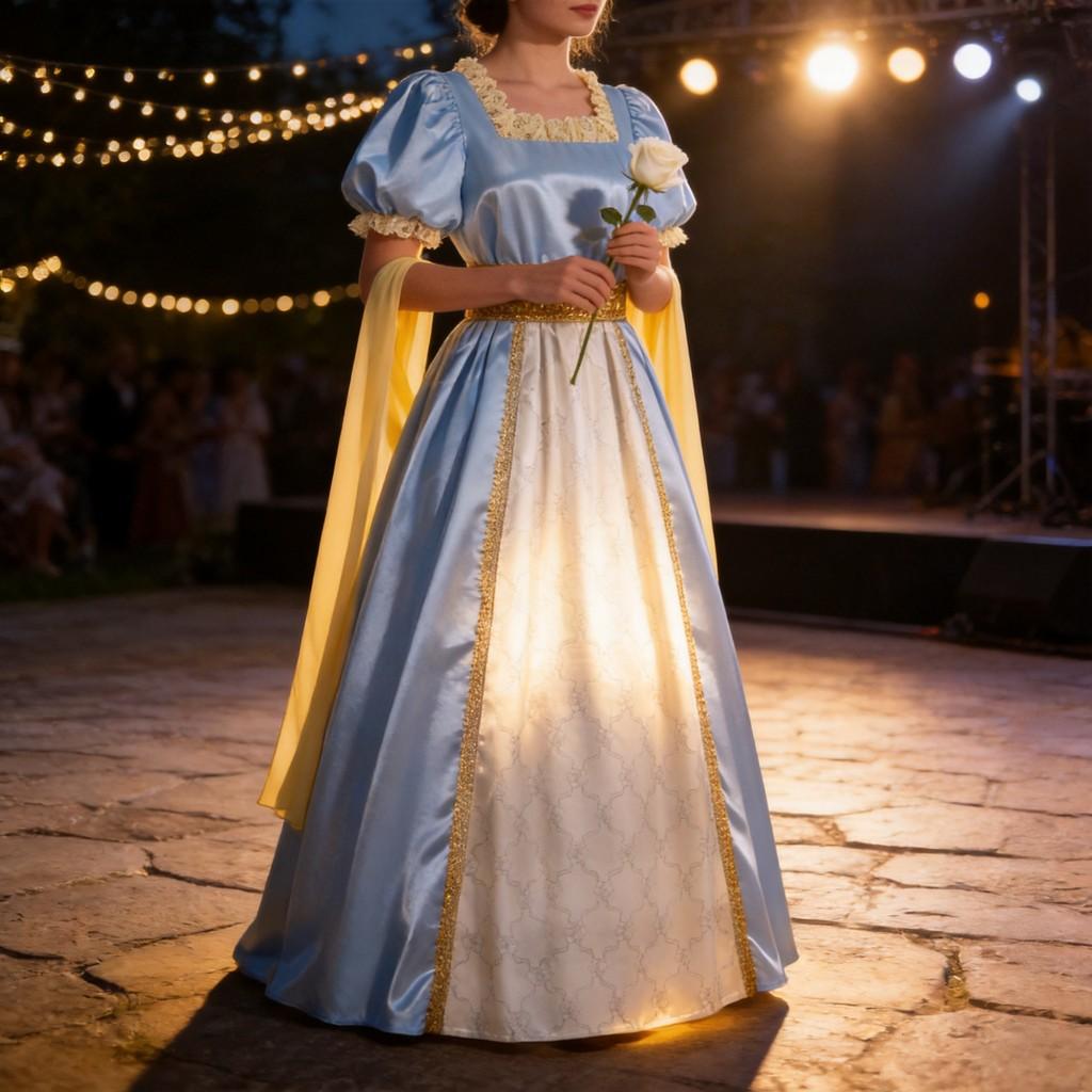 Midieval Fantasy Cosplay Dress With Linen Fabric For Stage Performances And Casual Events