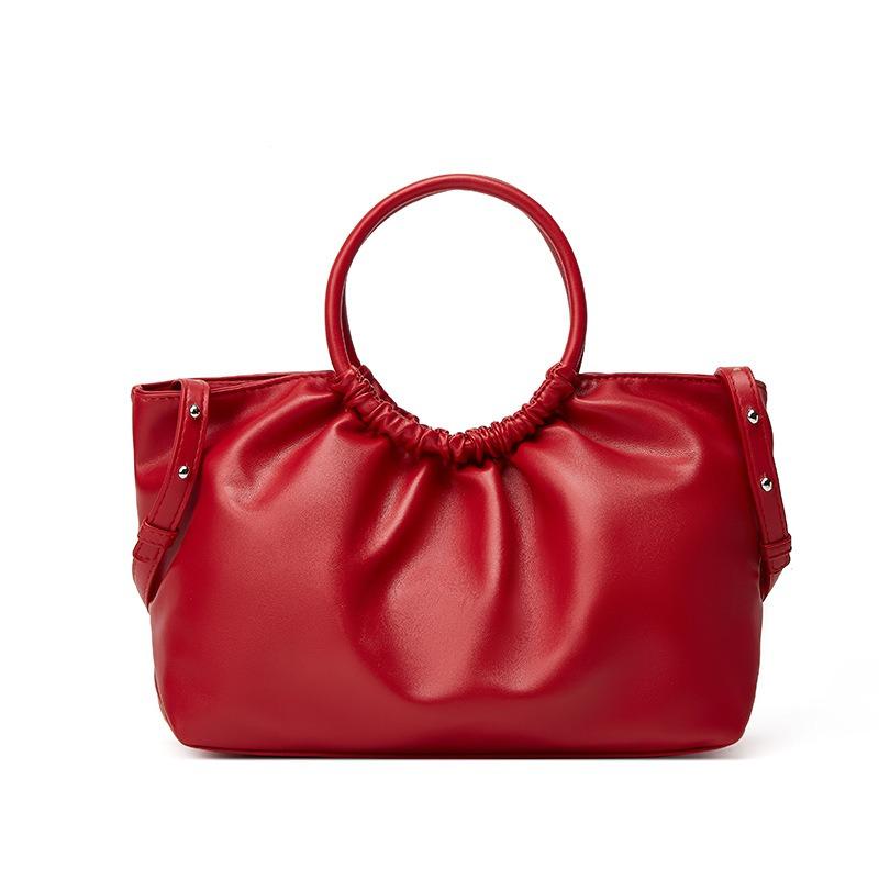 Red Pleated Cloud New Large-capacity Women's Bag Small Bag