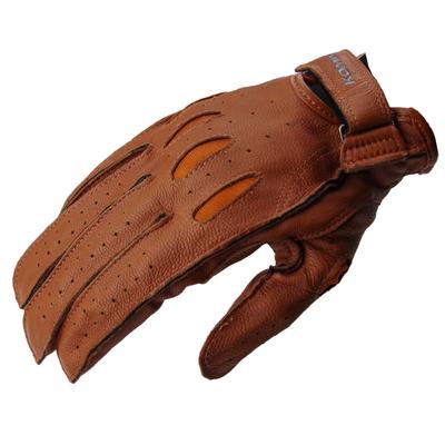 Motorcycle Vintage Short Leather Gloves Brown XL 971 Genuine Leather for and Autumn GK-161 Spring, Summer,