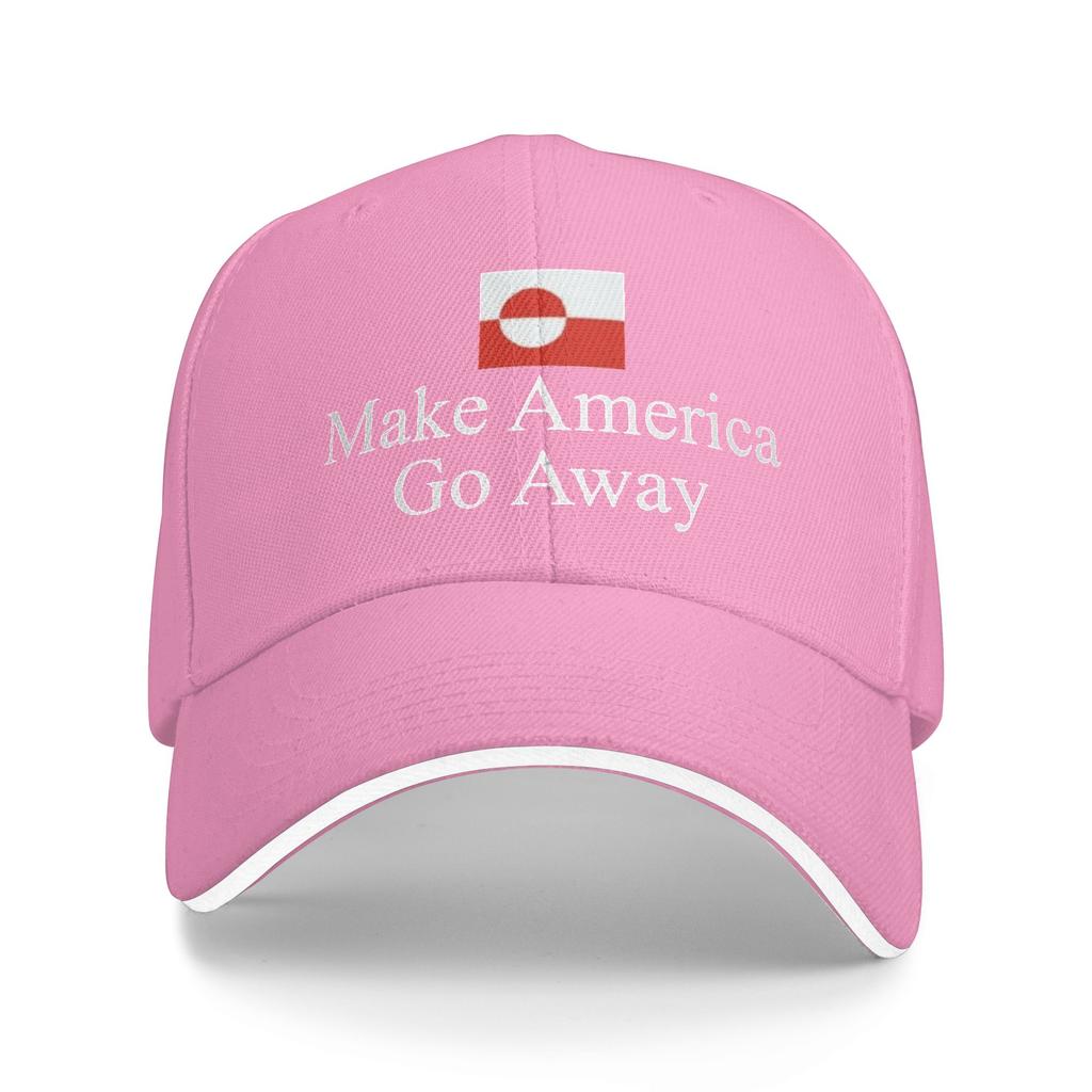 Make America Go Away Greenland Suppport Adjustable Hat Summer Golf Cap Women Unisex  2026 Baseball Cap Casual Outdoor Sunshade
