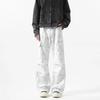 JYL Men's Cargo Pants Marble Pleated Paratrooper Winter Vintage American Denim