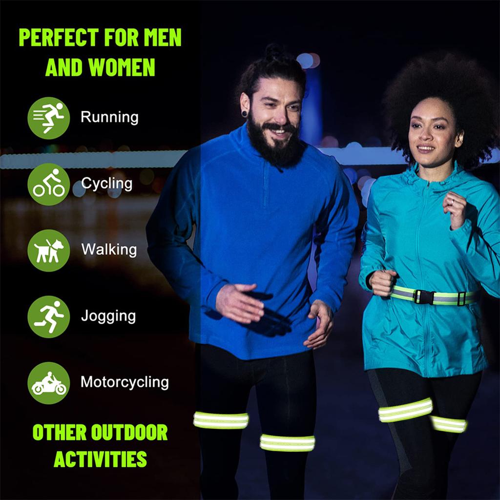 Reflective Strips for Night Walking Cycling Running Jogging Hiking Camping High Visibility Wrist Arm Leg Reflector Tape Bands
