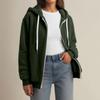 Damenmode Nähen Lose Hoodies Langarm Plüsch Reißverschluss Mantel
