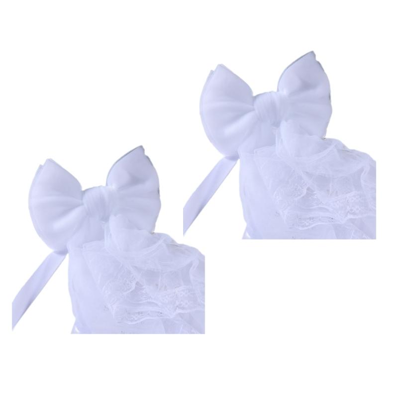 

2PCS Color Lace Bows Curtain Ties Elegant Bowknot Curtain Holdbacks Window Accessories for Any Room белый