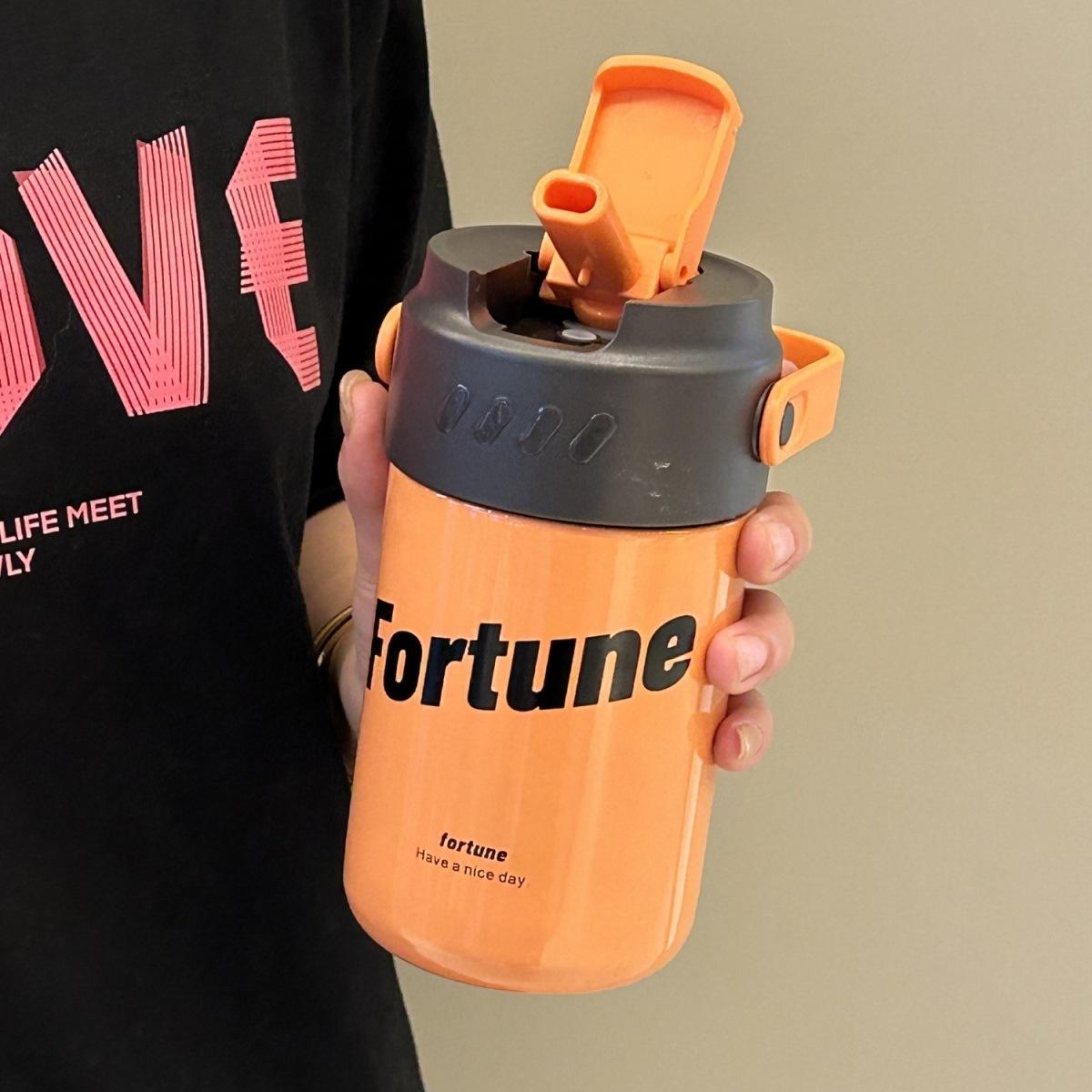 

Scented tea thermos cup Water cup Female student with handle Portable straw cup Coffee cup 500ml