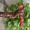 Horse Wooden Hand Carved Cane Traditional Hand Carved Walking Stick with Brown Polished Finish
