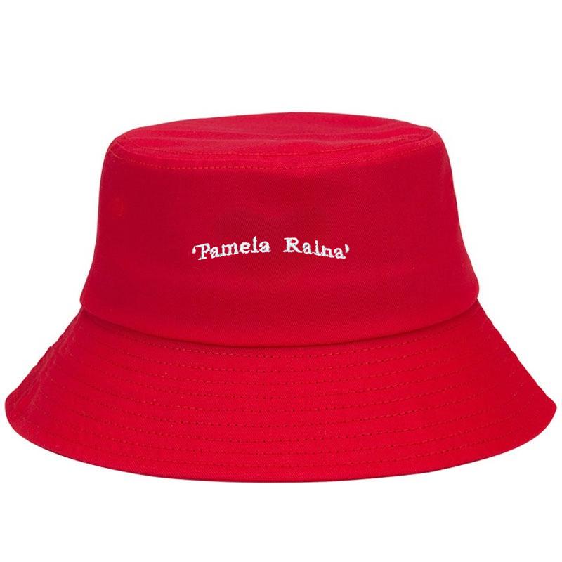 Bucket Hat Cotton Fisherman Hat for Women Sun Protection Summer Beach Casual Outdoor Breathable Sun Hat with Romantic Design красный