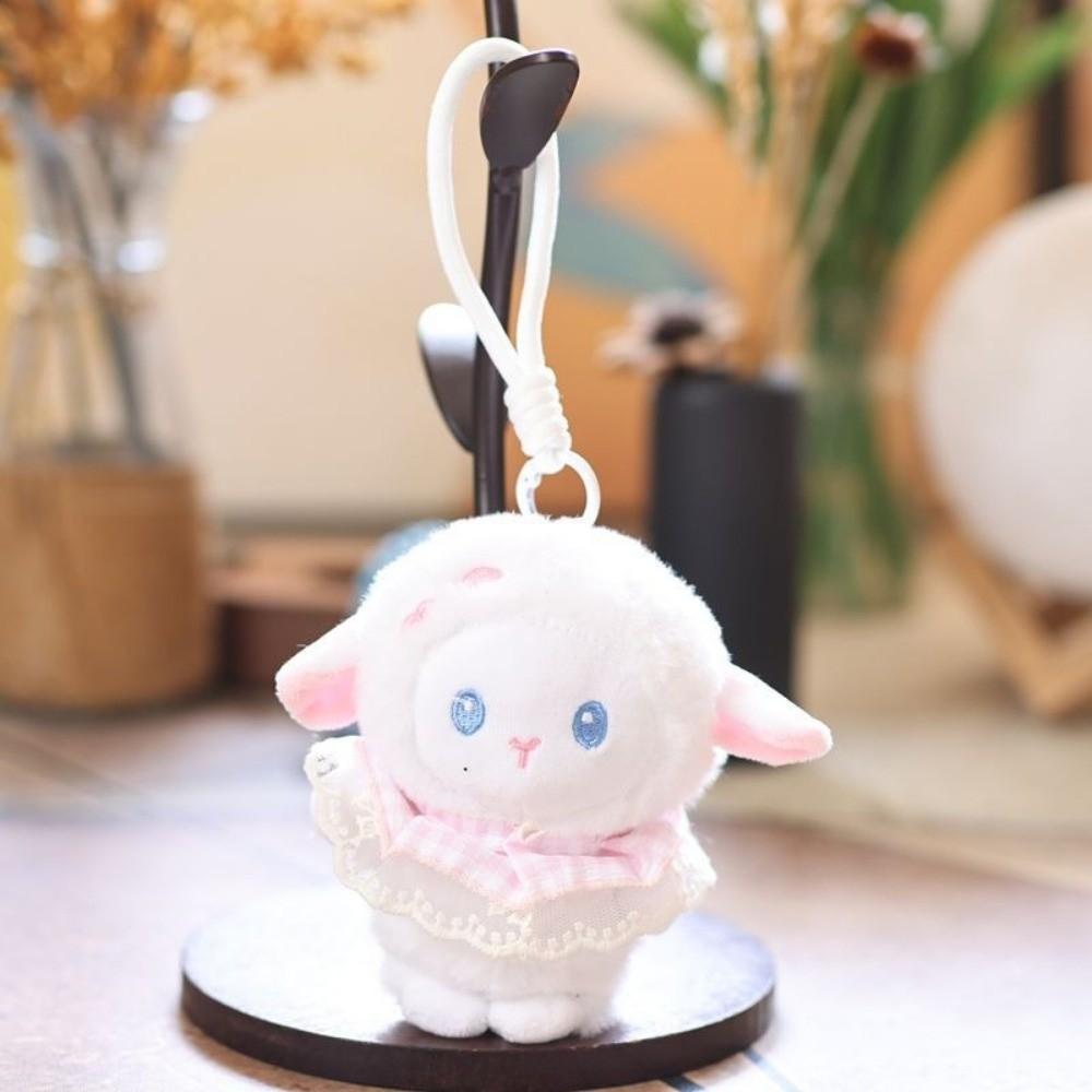 Soft Fluffy Lamb Backpack Decoration Lace Dress Sheep Pendant Bag Accessories Bag Decoration