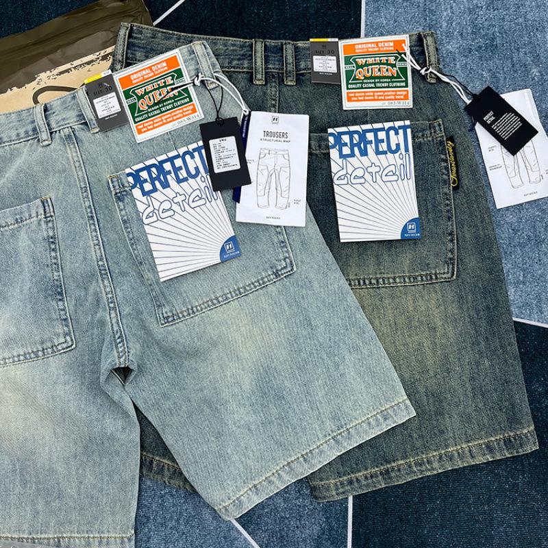Stylish Retro-inspired Denim Shorts, Light Wash Relaxed Fit Shorts with Functional Pockets, Comfortable Shorts for Casual Outings & Weekends