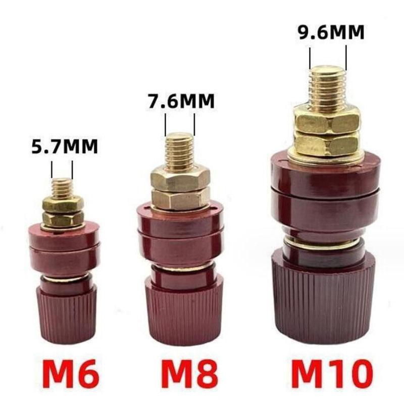 6mm 8mm 10mm Brass Stud Binding Post Premium Remote Battery Power Junction Connector M6 M8 M10 Replacement Terminal Plug Jumper