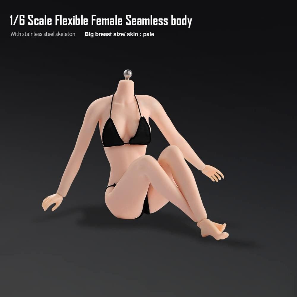Fremego 1/6 Scale Female Action Body Steel Frame Super Flexible Seamless Large Bust 12-Inch Doll