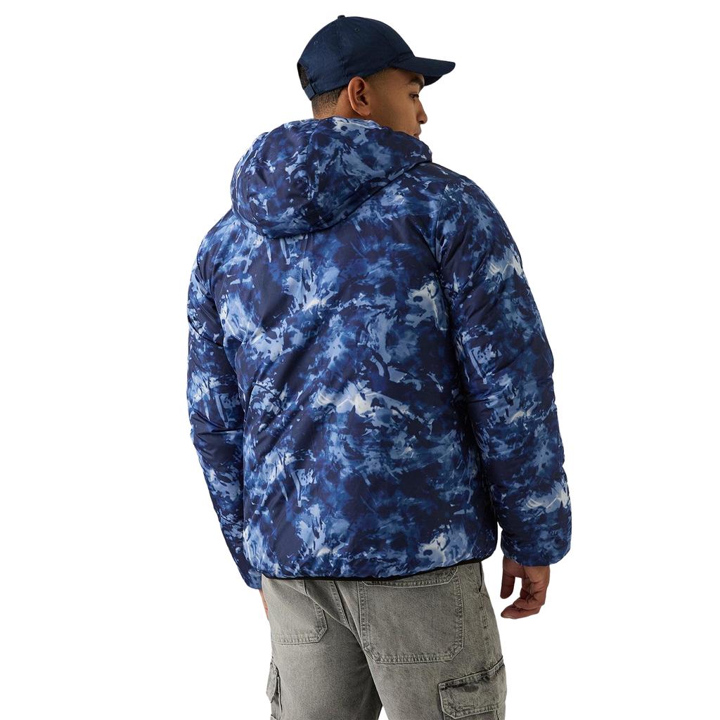 Reebok Chaqueta acolchada reversible para hombre con bloques de color