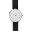 SKAGEN SKW2611 Gitte Leather SKW2611 Silver Black Leather Leather Quartz Analog Watch [Skagen] Silver/Black Women's