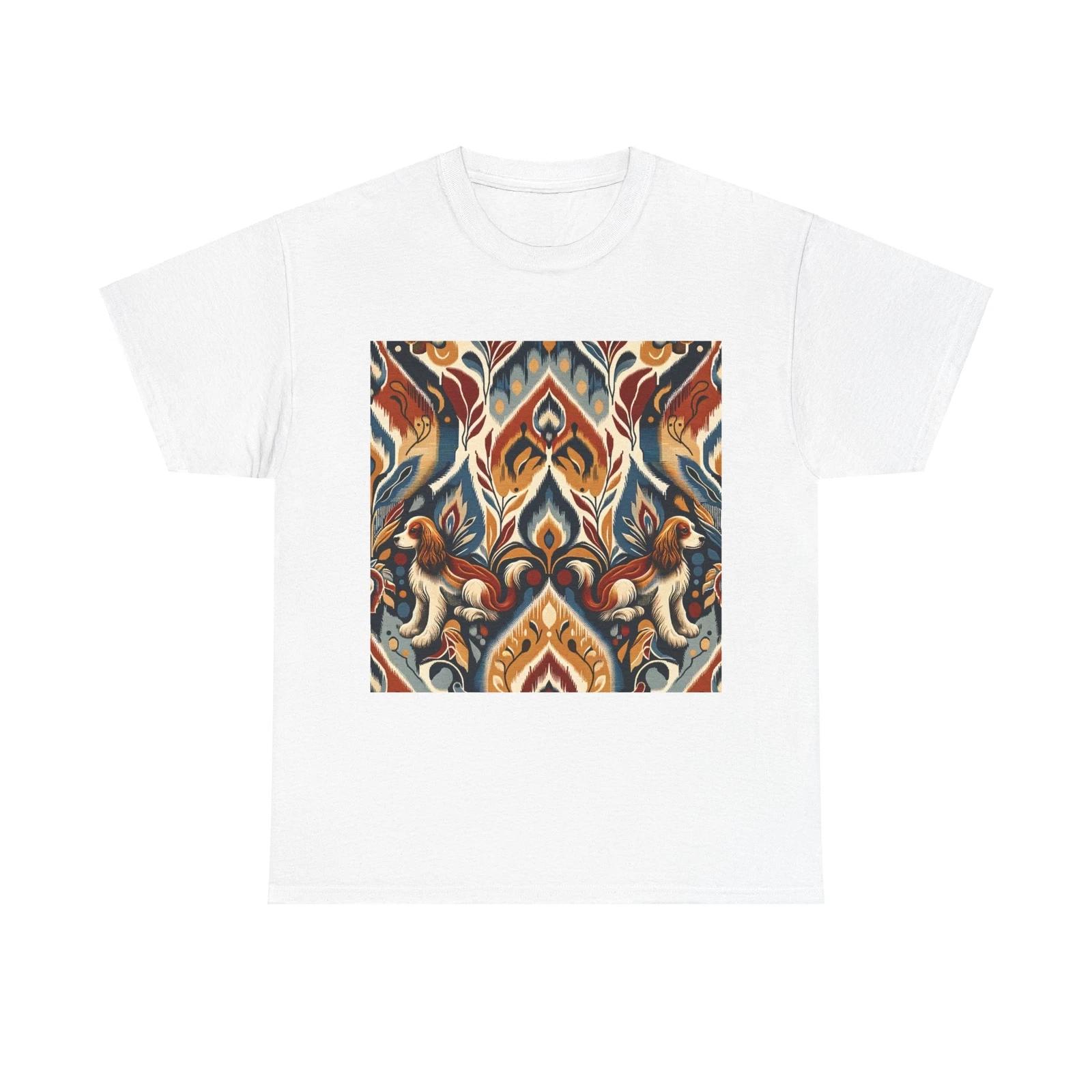 Unisex Adult T Shirt Ikat Cocker Spaniel Abstract Pattern Vibrant 4XL