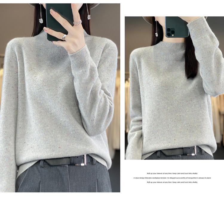 Women's Cozy Round Neck Knitted Wool Sweater