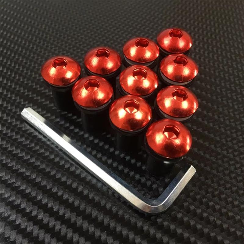 10pcs Motorcycle M5x16mm Windscreen Screw Bolts Nuts Universal Windshield Aluminum Fastener Kit Motorbike Accessories