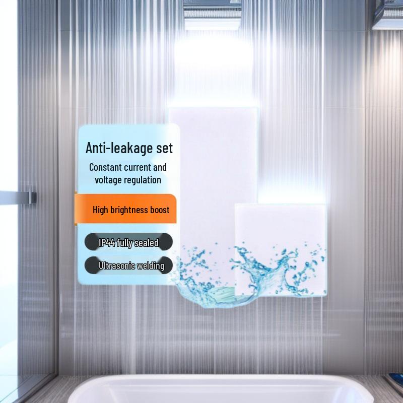 300x300 Ультратонкий светодиодный потолочный светильник с тонкой рамкой, IP44 Встраиваемая алюминиевая панель для кухни/ванной 24W